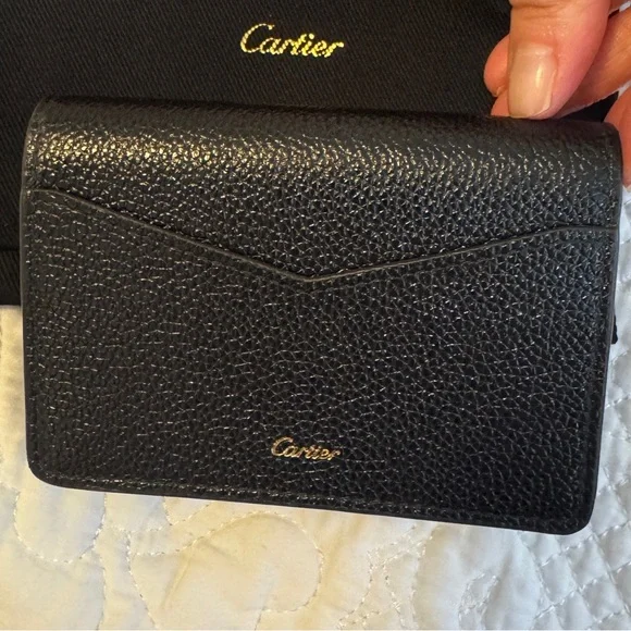 MINI WALLET, PANTHÈRE DE CARTIER black/gold